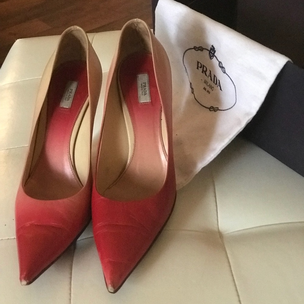 Prada Ombré Red heels